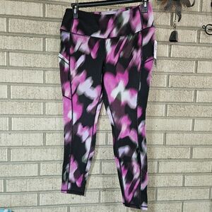 Pink and Black Patterned Leggings